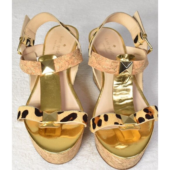 KATE SPADE NEW YORK Ponyhair Animal Print Slingback Sandals size 8.5 - Picture 1 of 7